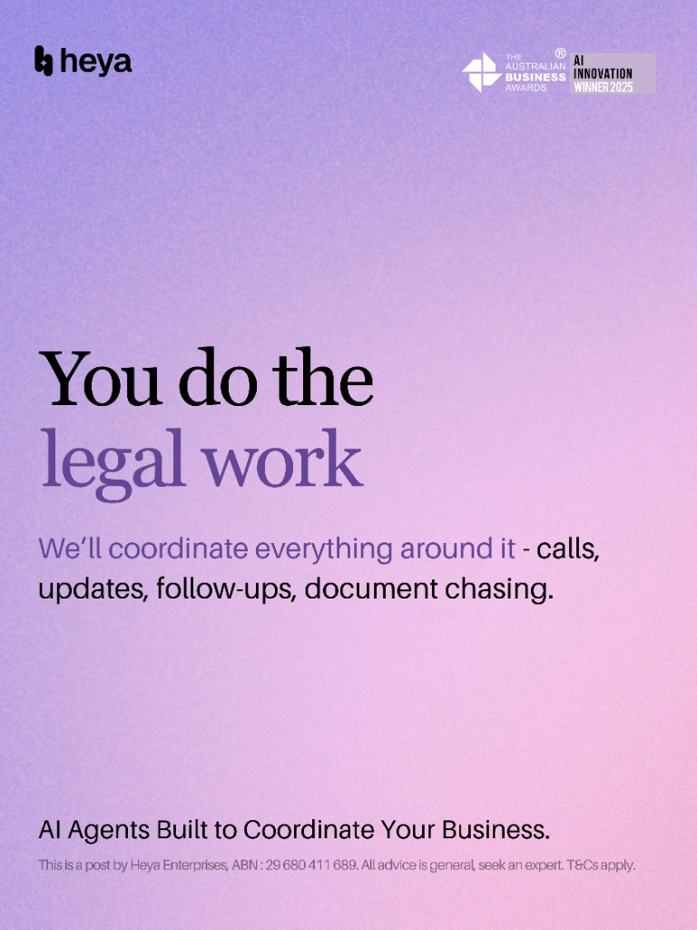 Heya — You do the legal work. Purple